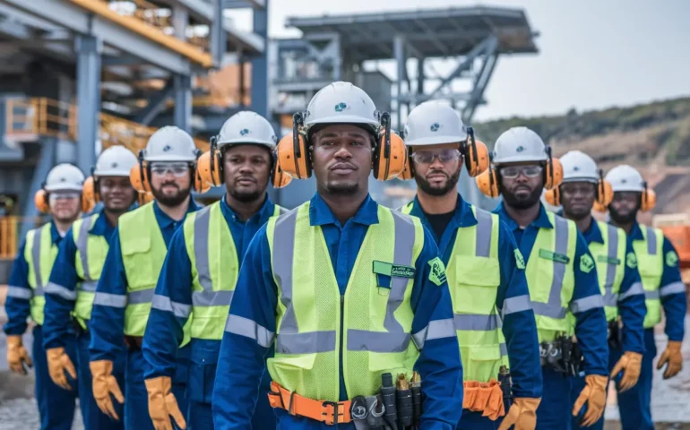 Zedvest Fort Limited Mine Safety Team Conducting Site Security Operations in Nigerian Mining Facility