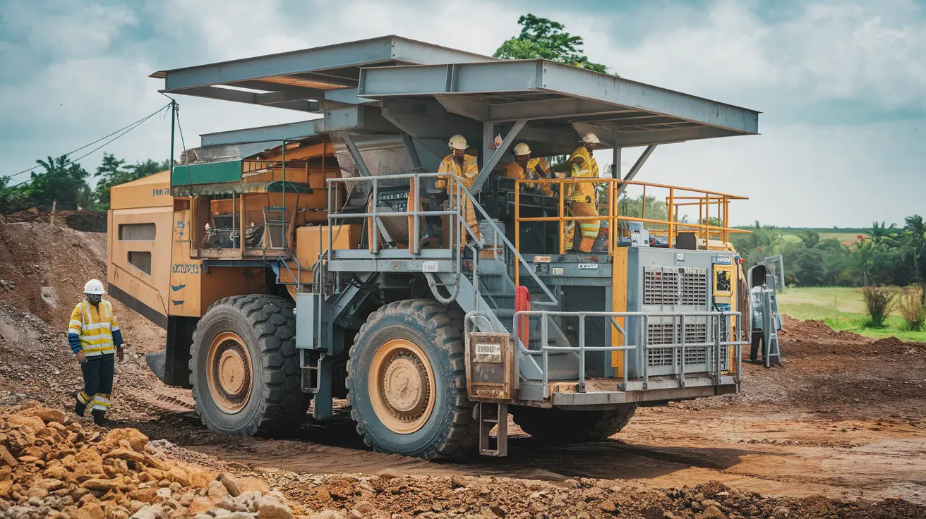 Nigerian mining site with environmental compliance monitoring equipment